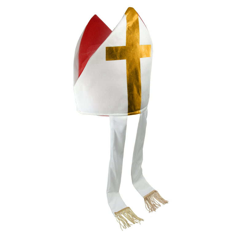 Nicky Bigs Novelties Adult Bishop Hat Costume Priest Pope Cap Saint Mitre Halloween Costume Accessory, Adult Unisex, Size: One Size