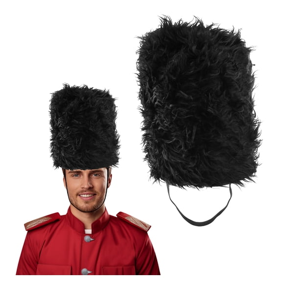 Nicky Bigs Novelties Adult Black Bearskin Tall Nutcracker Hat Beefeater Royal Guard Costume Accessory