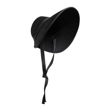 Nicky Bigs Novelties Adult Black Pilgrim Bonnet Hat Costume Accessory Handmaids - Colonial Caroler Hats, One Size
