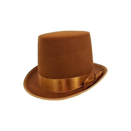 Nicky Bigs Novelties Adult Brown Tall Top Hat Steampunk Victorian Wonka Party Costume Accessory Prop
