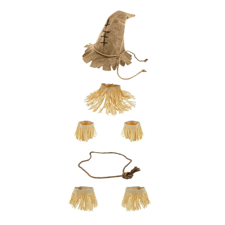 Nicky Bigs Novelties Adult Burlap Scarecrow Hat and Faux Straw Kit