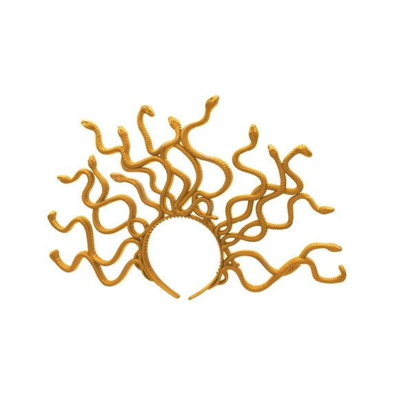 Nicky Bigs Novelties Adult Child Medusa Snake Costume Headband, Gold, Small