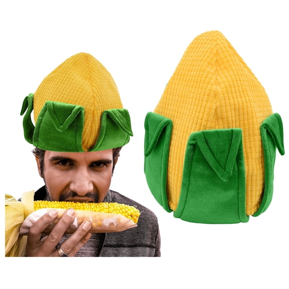 Nicky Bigs Novelties Adult Corn Cob Hat Funny Food Truck Halloween Harvest Farmer Costume Accessory