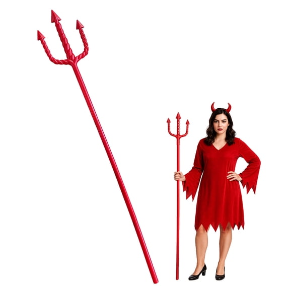 Nicky Bigs Novelties Adult Costume Accessory Red Devil Pitchfork Trident, Red, One Size