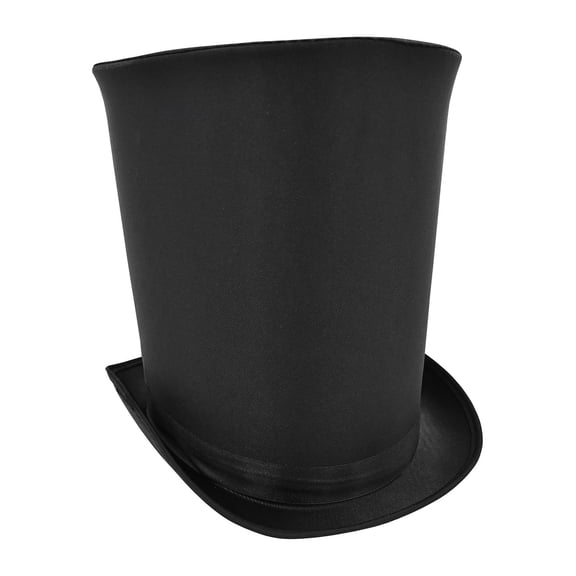 Nicky Bigs Novelties Adult Extra Tall Black Top Hat - Satin Victorian Steampunk Victorian Cap - Ringmaster Magician Costume Top Hat