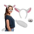 thumbnail image 1 of Nicky Bigs Novelties Adult Lamb Costume Accessory Set – Sheep Ears Headband and Tail for Halloween, Cosplay, Parties, and Photo Props – Soft Plush Farm Animal Costume for Adults - One Size (White), 1 of 7