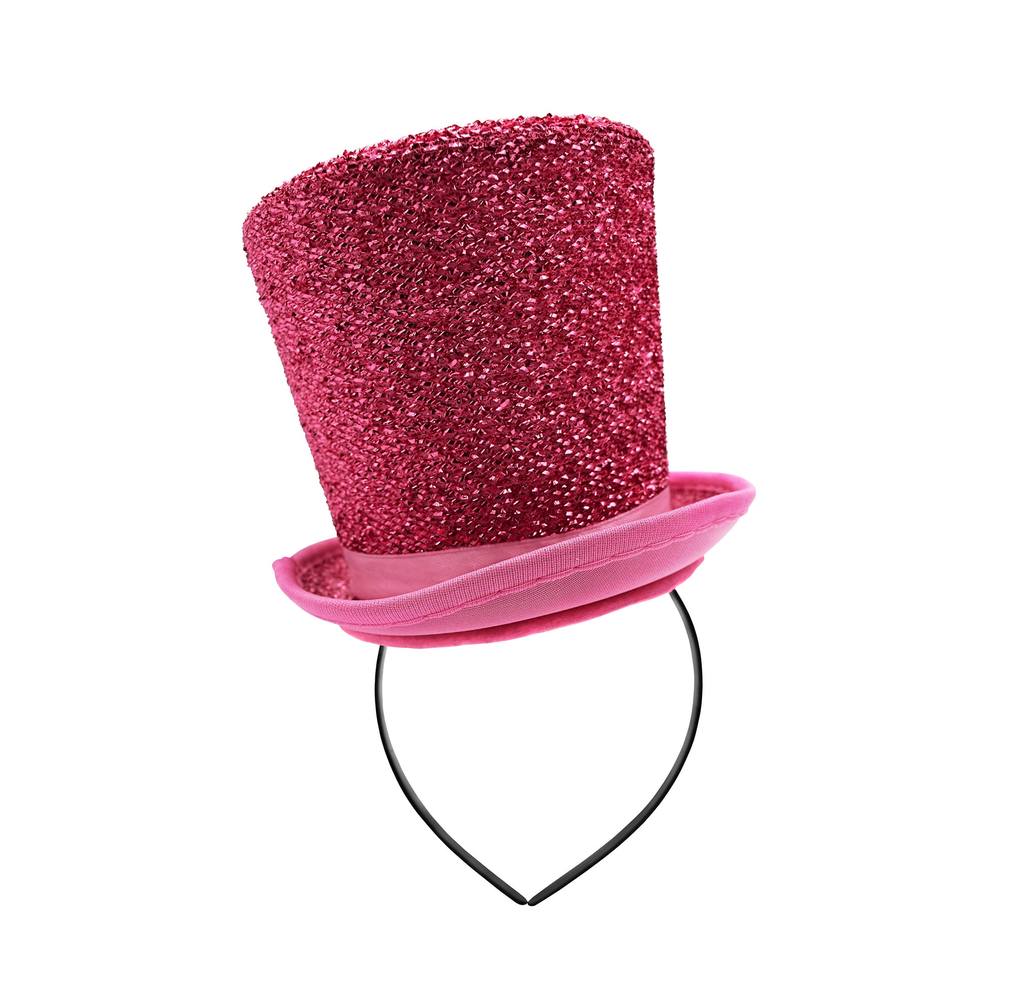 Ladies Mini Glitter Top Hat On Headband – Black, Silver, Pink, Gold, Red, Purple Options