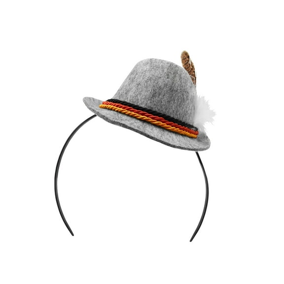Nicky Bigs Novelties Adult Mini Oktoberfest Hat Headband Lederhosen Costume German Alpine Fascinator Hats Tyrolean Fedor