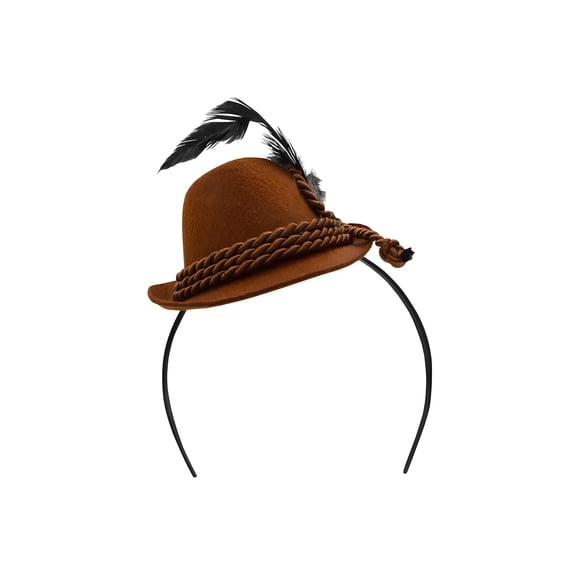 Nicky Bigs Novelties Adult Mini Oktoberfest Hat Headband Lederhosen Costume German Alpine Fascinator Hats Tyrolean Fedora