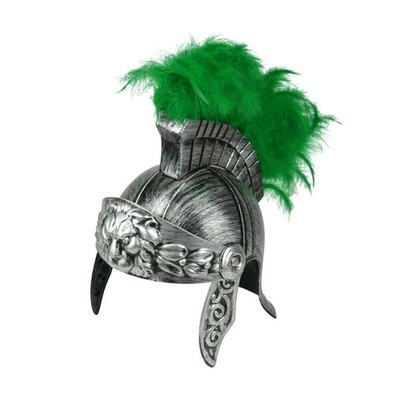 Nicky Bigs Novelties Adult Roman Helmet With Red Fake Feather Plume Greek Gladiator Costume Helmets Trojan Legion Helmet