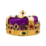 Nicky Bigs Novelties Adult Royal King Crown Queen Jeweled Gold Hat Halloween Wiseman Costume Accessory
