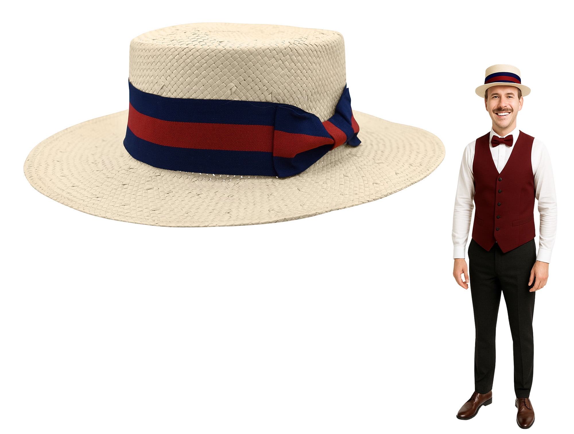 即購入ok！！the barnnet Straw Boater Hat Amazon.com: Boy's Vintage Straw Boater Hat - Natural OSFM