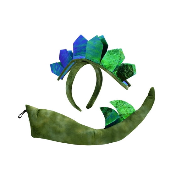 Nicky Bigs Novelties Adult Stegosaurs Spiked Dinosaur Headband Tail Colorful Costume Accessory Set
