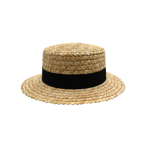 Nicky Bigs Novelties Adult Straw Panama Boater Skimmer Hat Gatsby Roaring Barbershop Quartet Hats Costume Accessory