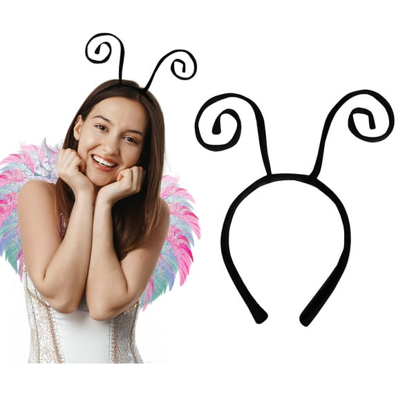 Black Velvet Bug Antenna Headband Ladybug Bee Insect Hair Band Costume Accessory