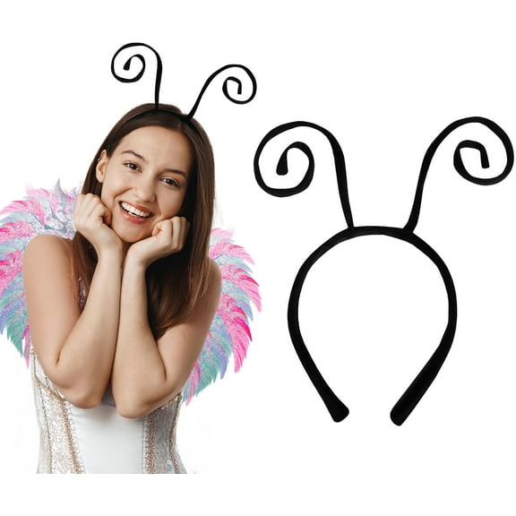 Black Velvet Bug Antenna Headband Ladybug Bee Insect Hair Band Costume Accessory