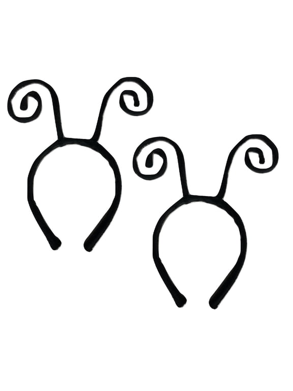 Velvet Bug Antenna Headband Costume Accessory, (Pack of 2), Black, One Size