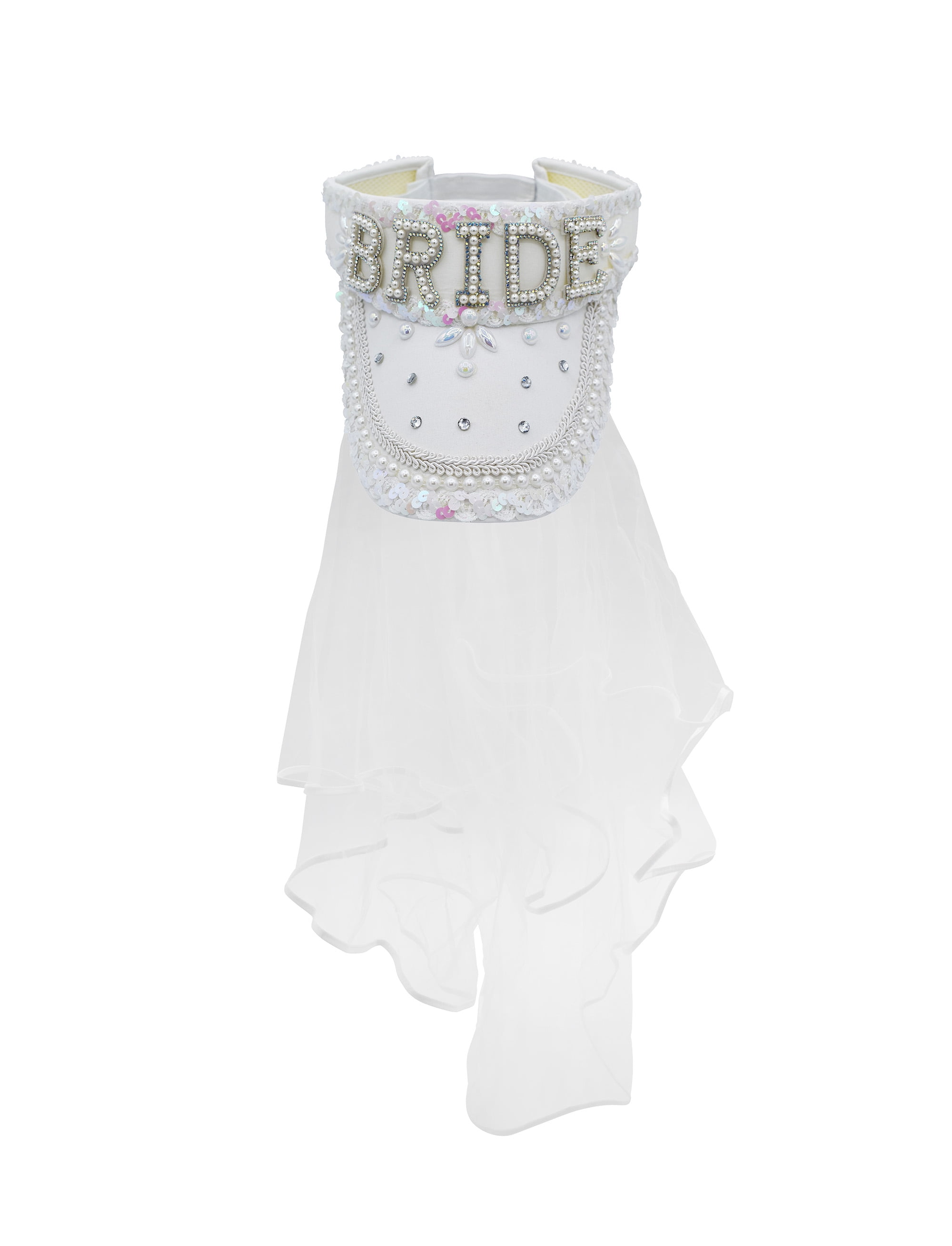 NICKY BIGS NOVELTIES Bling BRIDE To Be Hat Bachelorette Sun Visor Sequin Hat Beach Wedding Party