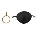 thumbnail image 1 of Nicky Bigs Novelties Caribbean Pirate Gold Clip-On Hoop Earring Black Satin Eye Patch Accessory Set, 1 of 6