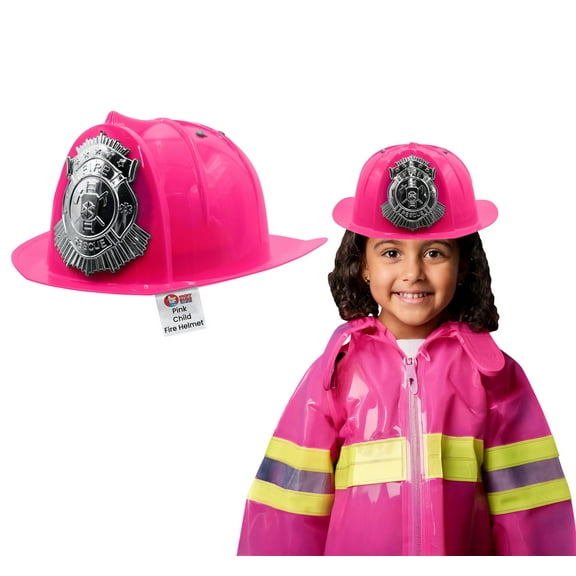 Nicky Bigs Novelties Child Deluxe Firefighter Helmet Thick Plastic Fireman's Hat Kids Firefighter Costume Accessory One Size