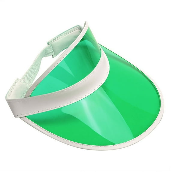 Nicky Bigs Novelties Clear Colored Plastic Sun Visors Hat - Casino Dealer Poker - Beach Sunhat Tennis Golf Visor for Women