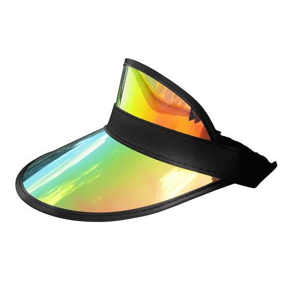 Clear Iridescent Colored Plastic Sun Visor Tennis Beach Vegas Dealer Golf Hat