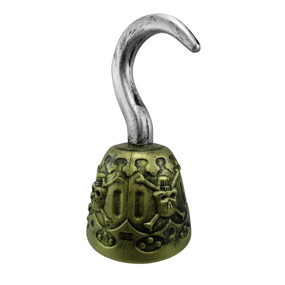 Nicky Bigs Novelties Costume Accessory Plastic Pirate Hook Handheld Prop, Gold Silver, One Size