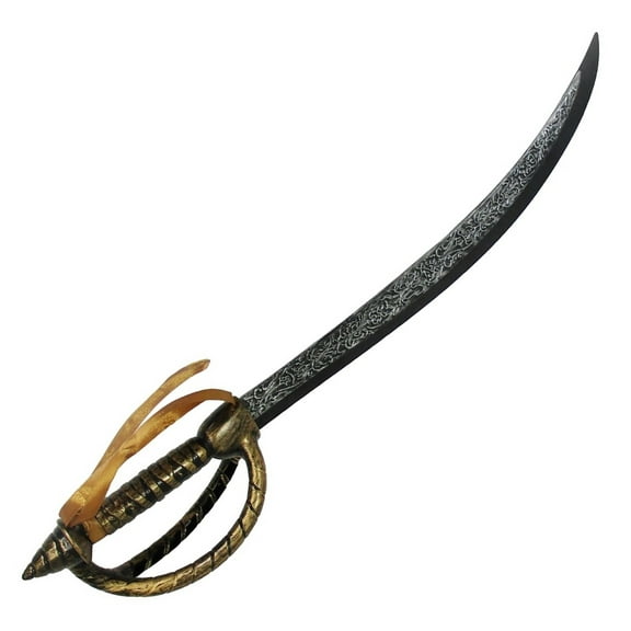 Nicky Bigs Novelties Deluxe Plastic Caribbean Pirate Sword 27" Buccaneer Cutlass Prop Weapon for Costumes, Swashbuckler, Musketeer, Captain Accessories Halloween, Cosplay, and Party Dress-Up