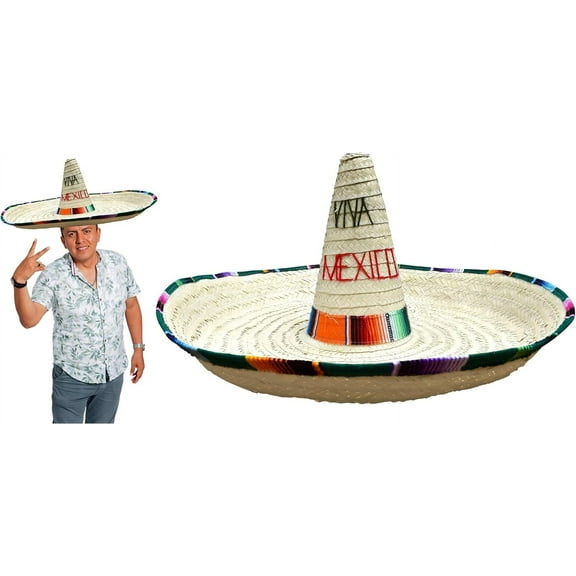 Nicky Bigs Novelties Giant Traditional Sombrero Charro Hat Oversized Cinco De Mayo Fiesta Party Hats for Men, Women & Teens