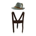 thumbnail image 1 of Nicky Bigs Novelties Lederhosen Suspenders Alpine Hat Oktoberfest Costume Kit Set, 1 of 8