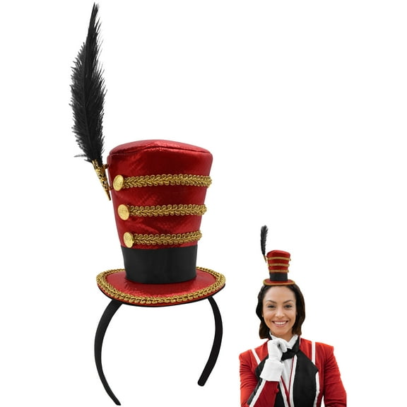 Nicky Bigs Novelties Adult Ringmaster Hat Headband Circus Carnival Ring Leader Lion Tamer Mini Ring Master Majorette Toy Soldier Top Hats Costume Accessory