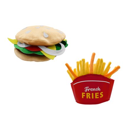 Nicky Bigs Novelties Oversized Cheeseburger and Fries Hat Set Food Vendor Funny Costume Accessory