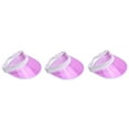 thumbnail image 1 of 3 Pack Sun Visor Hats Women Men Clear Colorful Plastic Party Hat Adjustable UV Outdoor Sports Tennis Beach Golf Headwear Cap, 1 of 6