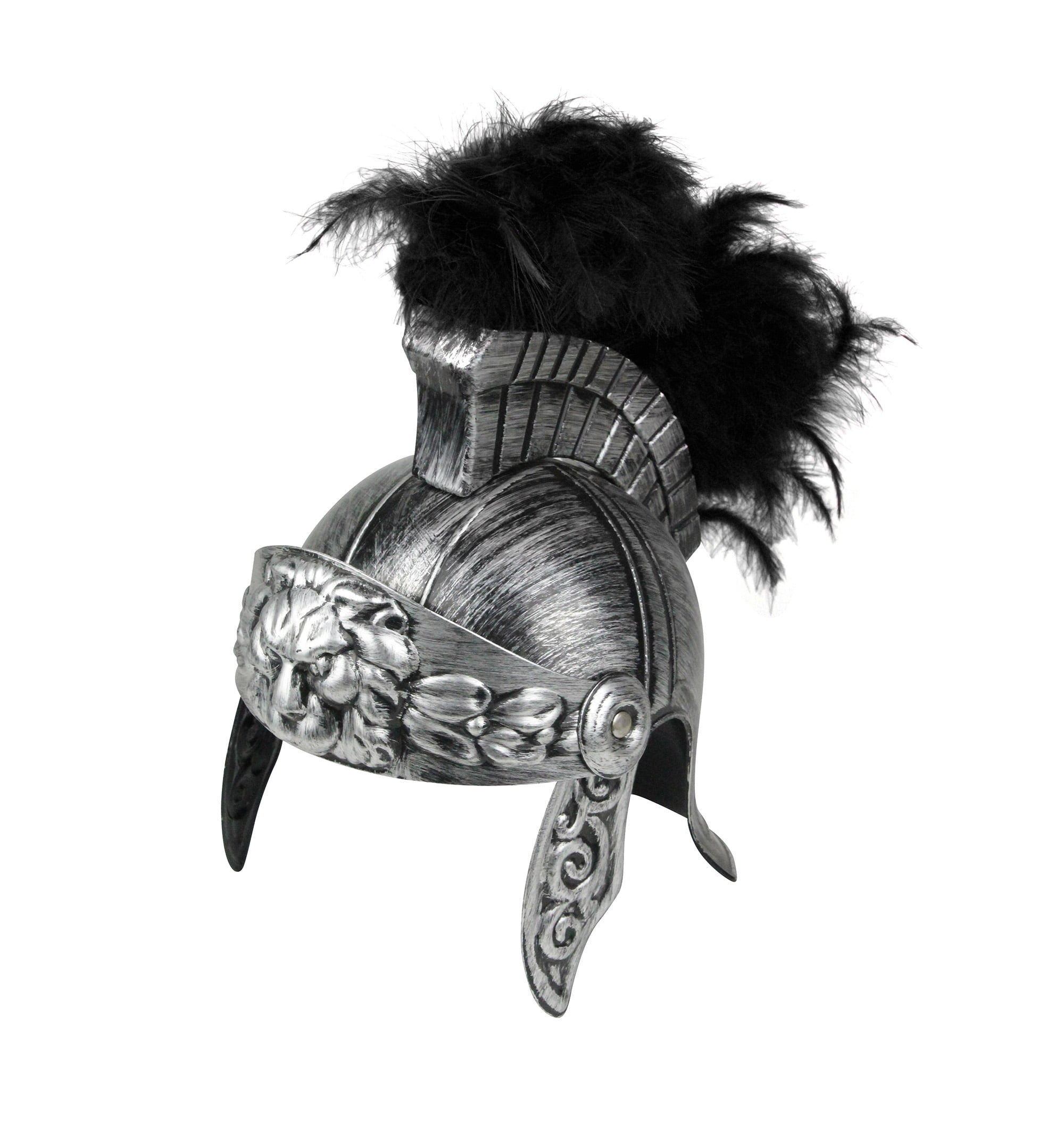 Nicky Bigs Novelties Roman Helmet With Red Feather Plume Greek Gladiator Costume Helmets