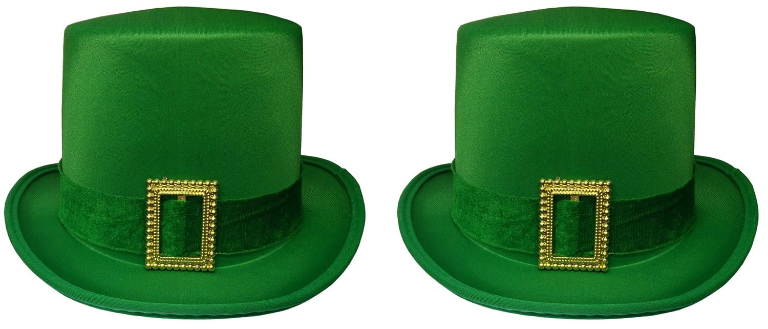 Dkomekii St. Patrick's Day Hat Green Top Hat Fun Leprechaun Hats Men Women  Adult Costume Xmas Party