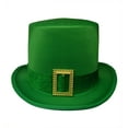 thumbnail image 1 of Nicky Bigs Novelties St. Patricks Day Top Hat Green Satin With Buckle Adult Leprechaun Costume Hat, 1 of 9