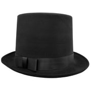 Nicky Bigs Novelties Tall Wool Felt Deluxe Black Top Hat Dickens Steampunk Formal Victorian Tuxedo