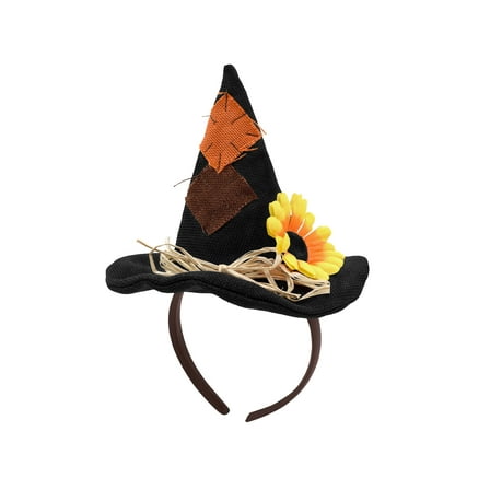Nicky Bigs Novelties Unisex Adults Mini Scarecrow Hat On Headband Flower Halloween Costume Accessory