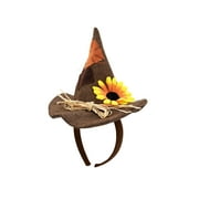 Nicky Bigs Novelties Unisex Adults Mini Scarecrow Hat On Headband Flower Halloween Costume Accessory