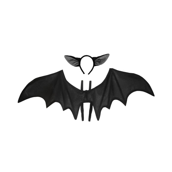 Nicky Bigs Novelties Unisex Costume Bat Wings and Ears Headband, Black, One Size
