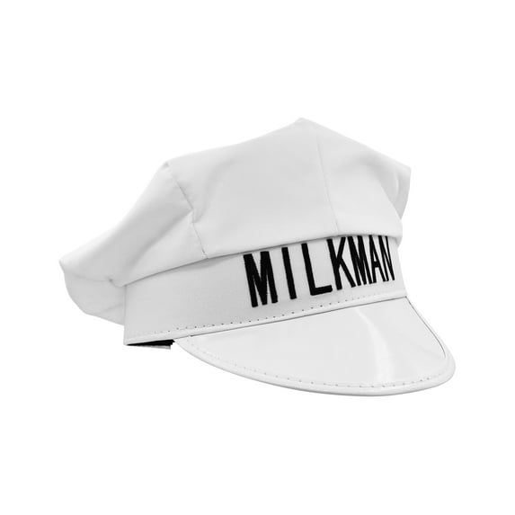 Nicky Bigs Novelties White Milkman Milk Man Hat Unisex Adult Adjustable Size Cap Halloween Accessory