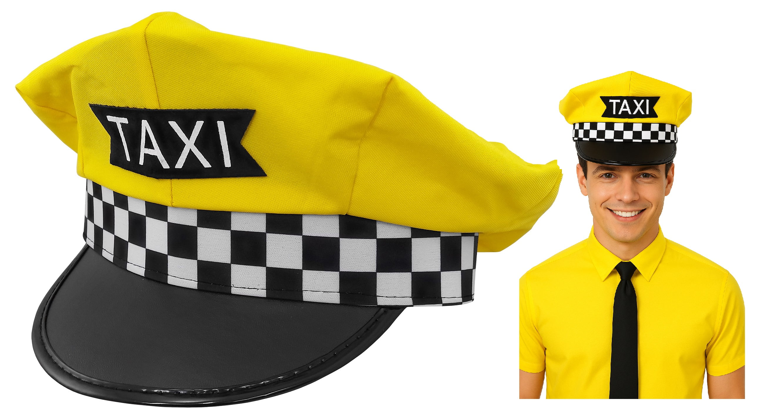 Nicky Bigs Novelties Yellow Taxi Driver Hat Classic Cab