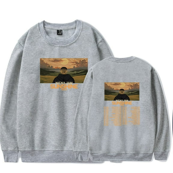 Nicky Jam Sunshine Tour Merch Long Sleeve Crewneck Sweatshirt For Men/Women Fashion Streetwear