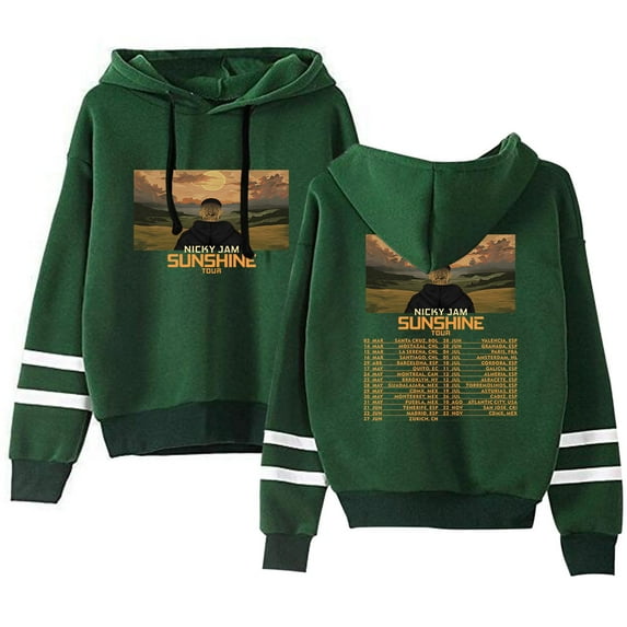 Nicky Jam Sunshine Tour Sweatshirt Merch Men/Women Unisex Long Sleeve Hooded Fashion Streetwear