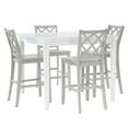 thumbnail image 1 of Linon Nico 5 Pce Counter Dining Set White Table/4 Light Gray Chairs in Wood, 1 of 9