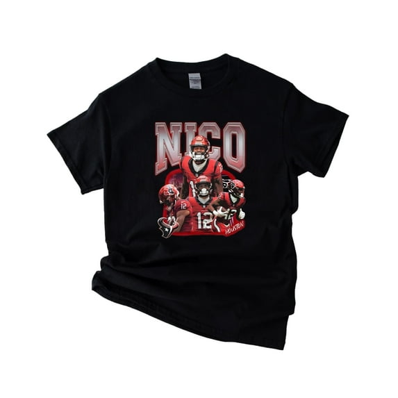 Nico Collins The Houston Football Player Vintage 90s Graphic Unisex T-Shirt, up to 5XL