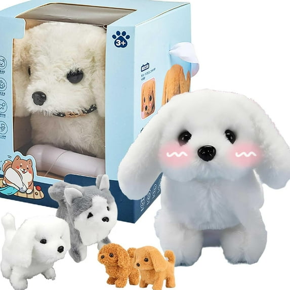 Nico - My Realistic Robot Puppy, Interactive Walking Plush Puppy Toy Robotic Dog, Plush Toy Puppy Electronic Interactive Dog Toys, Robot Puppy That Acts Like a Real Puppy (White)