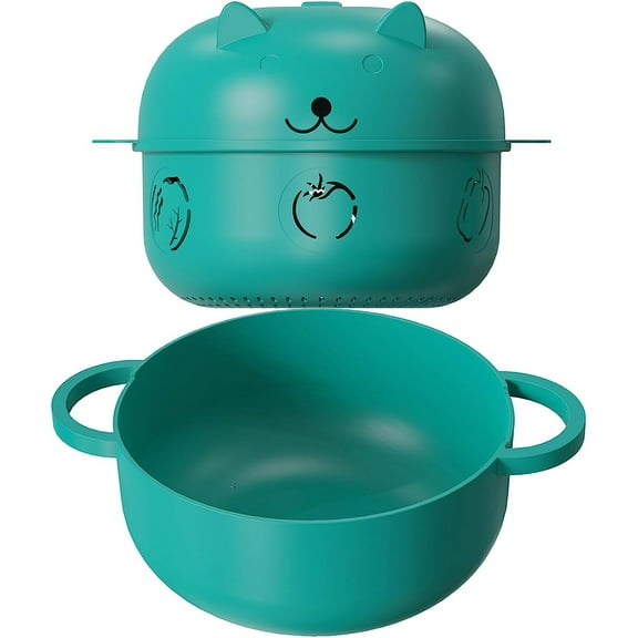 Nico See Wonder 68 Oz Microwave Ramen Bowl with Handle, Lid and Removable Strainer, Green