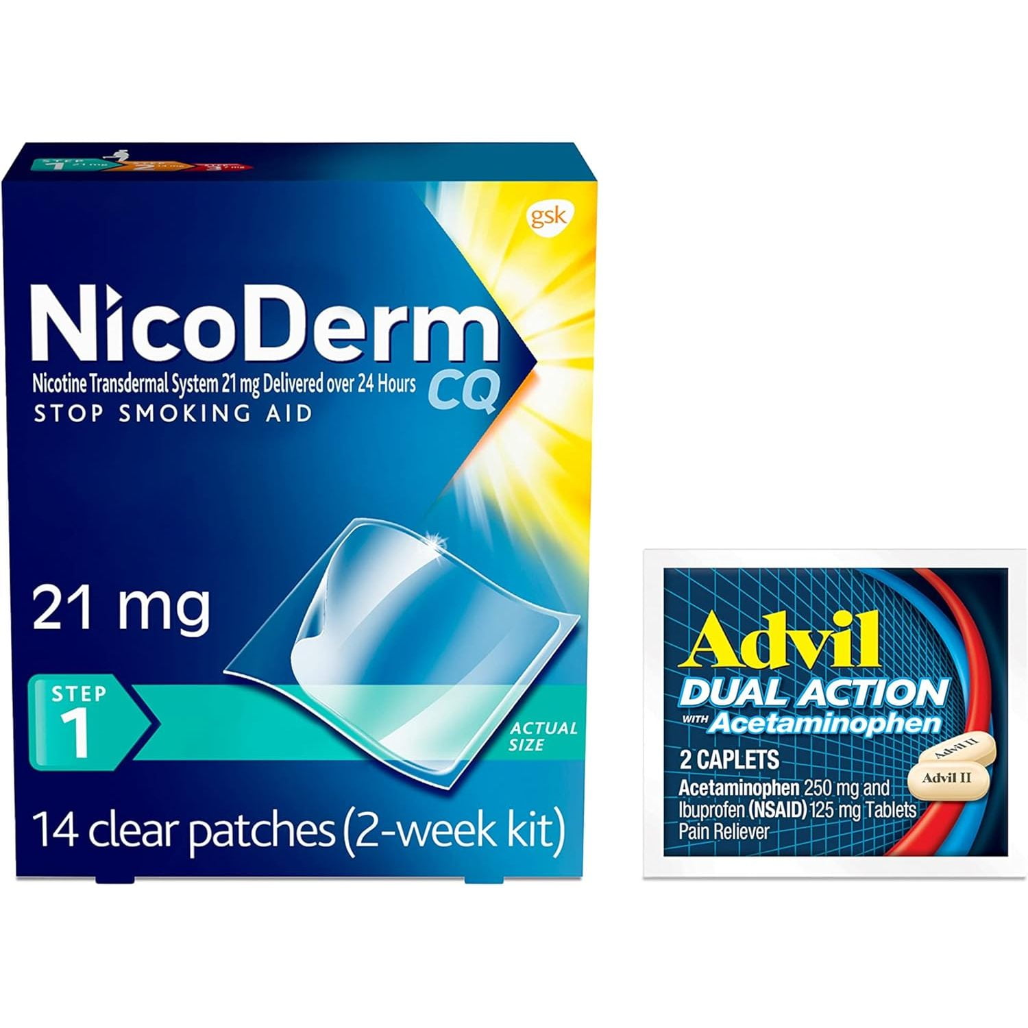 NicoDerm CQ Step 1 Nicotine Patches to Quit Smoking - 21 mg, Stop ...