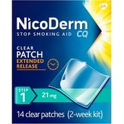 Nicoderm Nicotine Patches Step 1 21mg (14 Ct) - Powerful Stop Smoking Aid, Quit Smoking with NicoDerm CQ Patches, S Makeup Organizers